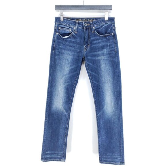 American Eagle Slim Straight Jeans Mens Size 28x30 Active Flex Dark - Picture 2 of 8